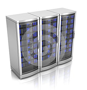 Network workstation servers 3d illustration