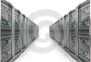 Network workstation servers 3d illustration