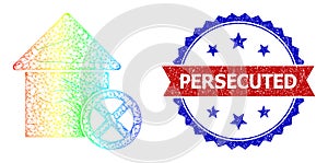 Network Wrong House Web Mesh Icon with Spectrum Gradient and Unclean Bicolor Persecuted Seal photo