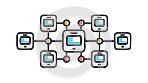 Networked Devices Connectivity Vector Illustration, vector design Generative AI