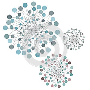 Networking abstract idea with lines and circles, connection concept.