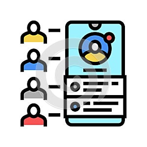 networking application color icon vector illustration