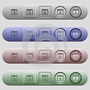 Networking application icons on horizontal menu bars