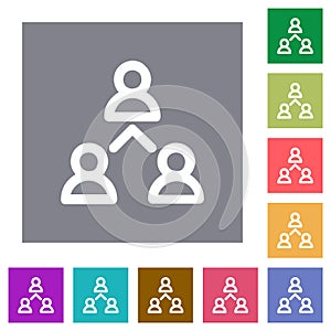 Networking business group outline square flat icons