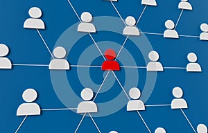 Networking business social communication symbols blue background 3D rendering