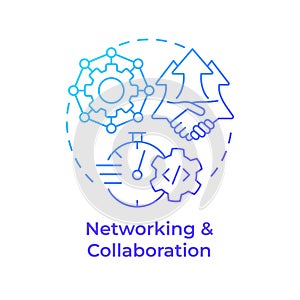 Networking and collaboration blue gradient concept icon