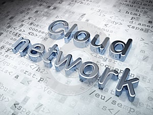 Networking concept: Silver Cloud Network on digital background
