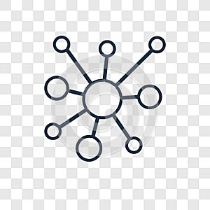 Networking concept vector linear icon isolated on transparent ba