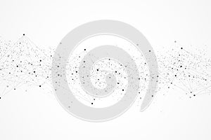 Networking connect technology abstract concept. Global network connections with points and lines