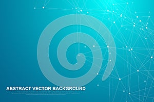 Networking connection concept abstract technology. Global network connections with points and lines. Big data