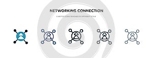 Networking connection icon in different style vector illustration. two colored and black networking connection vector icons