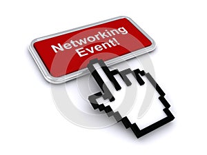Networking event button on white