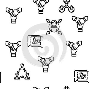 Networking Global Communication Vector Seamless Pattern