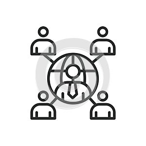Networking, icon in line design. Networking, connection, social network, professional network, business networking