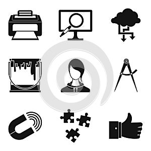 Networking icons set, simple style