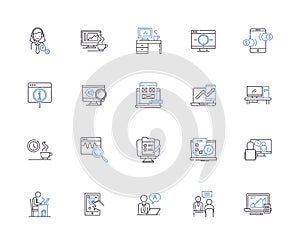 Networking people outline icons collection. Networking, People, Connecting, Socializing, Engaging, Meeting, Interacting
