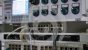 Networking service. network engineer administrator checking server hardware equipment of data center