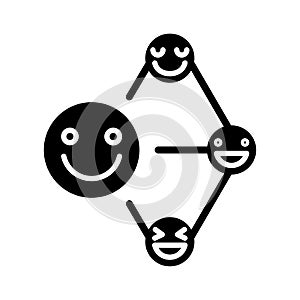 Networking talent black glyph icon