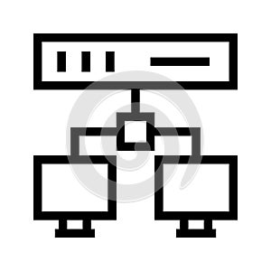 Networking vector line icon