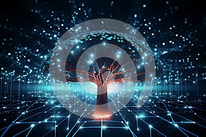 Networks and artificial intelligence technology or Chatbot Chat.