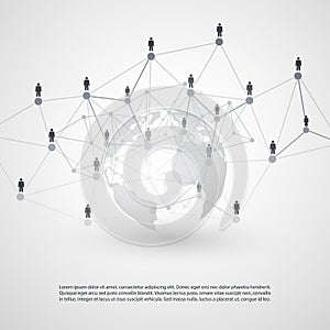 Networks - Business Connections - Minimal Social Media Concept Design - Earth Globe