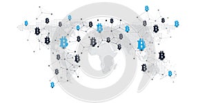 Networks - Business and Global Financial Connections, Crypto Currency, Bitcoin Trading, Online Banking, Currency Exchange