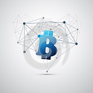 Networks - Business and Global Financial Connections, Crypto Currency, Bitcoin Trading, Online Banking and Money Transfer Concept