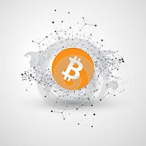 Networks - Business and Global Financial Connections, Crypto Currency, Bitcoin Trading, Online Banking and Money Transfer Concept