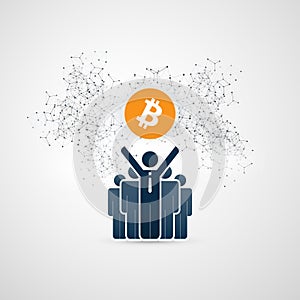 Networks - Business and Global Financial Connections, Cryptocurrency, Bitcoin Trading and Mining, Online Banking