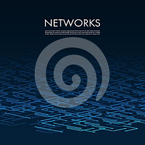 Networks, Connections - Mesh Pattern - Abstract Vector Background