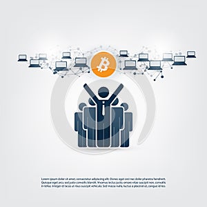 Networks - Global Business and Financial Connections, Cryptocurrency, Bitcoin Trading