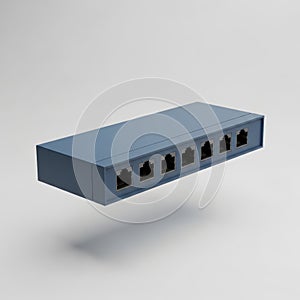 NetworkSwitch Router Connectivity LowPoly MatteBlue