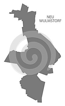Neu Wulmstorf German city map grey illustration silhouette shape