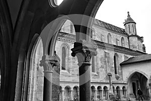 Neuchatel Switzerland the Cloister in Black and White