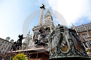 The Neues Rathaus located in Marienplatz the main square of Munich.