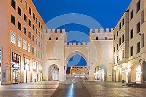 Neuhauser Street and Karlsplatz Gate in Munich, Germany.