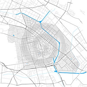NeukÃ¶lln, Berlin, Deutschland high detail vector map