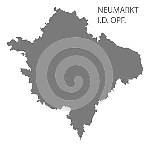 Neumarkt in der Oberpfalz grey county map of Bavaria Germany