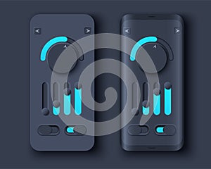 Neumorph UI kit on device screen