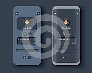 Neumorph UI kit on device screen