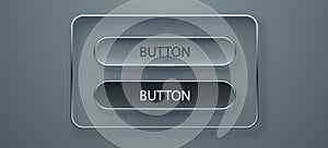 Neumorphic UI Buttons Set. Modern Soft User Interface Design.