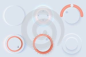 Neumorphic UI circle set