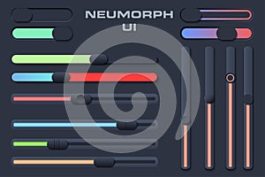 Neumorphic UI circle set