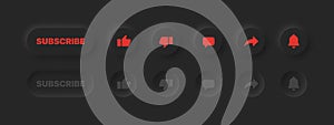 Neumorphic UI UX Design Elements 3D Vector Buttons On Abstract Background