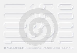 Neumorphic App Light UI Design Elements Set Vector photo