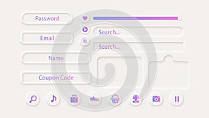 Neumorphism Button Icon Gradien Label Frame White 3d Elegant Shadow Web Vector Ui Digital Neomorphism Interface photo