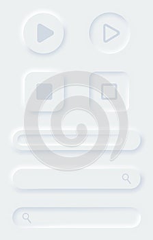Neumorphism. User interface elements isolated on white background. Vector