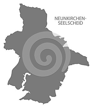 Neunkirchen-Seelscheid German city map grey illustration silhouette shape