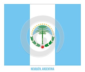 Neuquen Flag Vector Illustration on White Background. Flag of Argentina Provinces