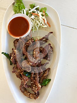 Neur Dad Diew Thai Fried Sun Dried Beef